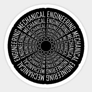 mechanical engineering text best logo design Sticker